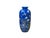 1970s 8" Vintage Bright Cobalt Blue Flower Bird Enamel Porcelain Art Vase For Sale - Image 5 of 13