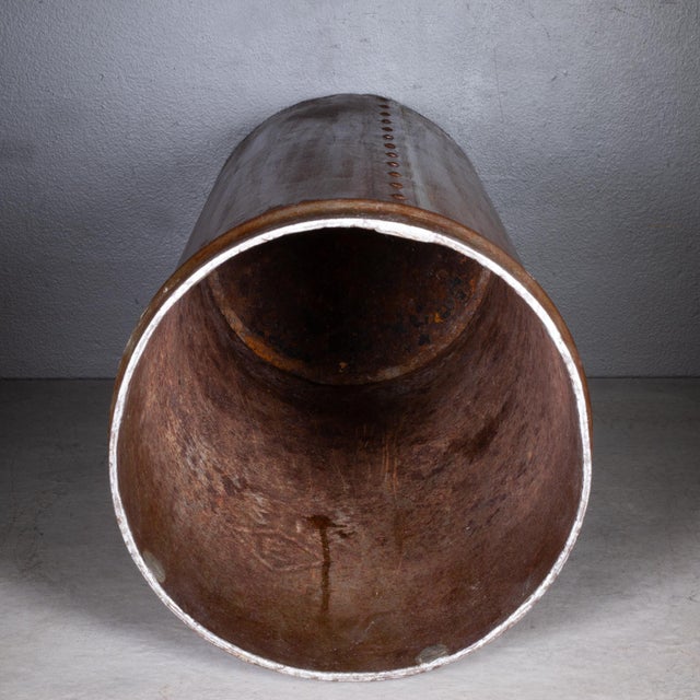 Metal Vintage Riveted Steel Shipping Drum/Umbrella Stand c.1910-1940 For Sale - Image 7 of 7