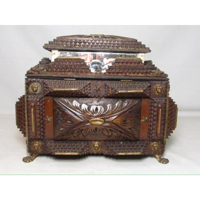 Antique Tramp Art Box For Sale - Image 15 of 18