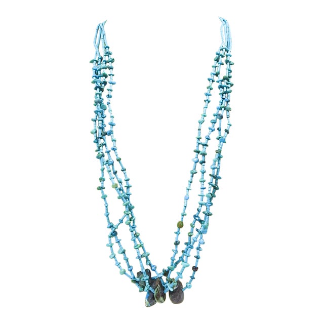Contemporary Turquoise Hieshi Beaded Multi Strand Necklace For Sale
