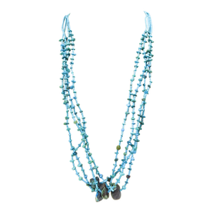 Contemporary Turquoise Hieshi Beaded Multi Strand Necklace