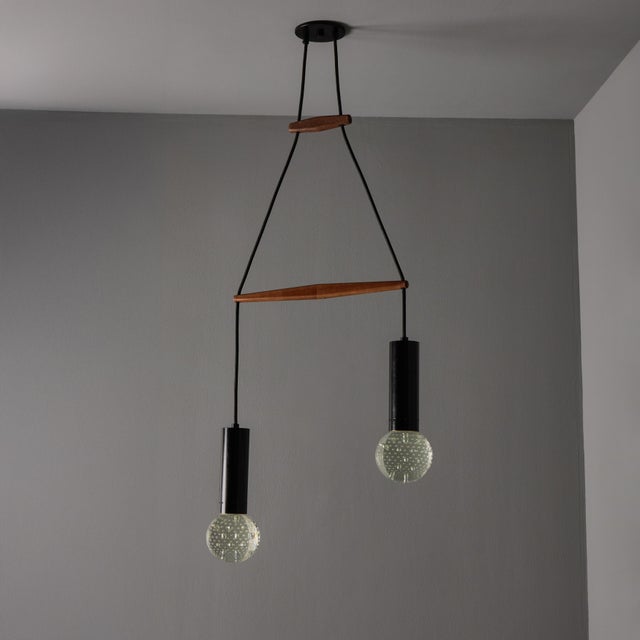 1960s Gino Sarfatti Metal and Seguso Glass Pendant Chandelier for Arteluce For Sale - Image 18 of 18