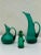 Glass 1950s Mid Century Emerald / Teal Glass Crackle Pitcher- Medium Sized For Sale - Image 7 of 7