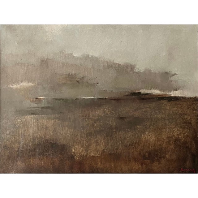 This stunningly beautiful original oil on canvas landscape entitled, "Marsh Land", was done by Robert Baranet (1925-2001)...