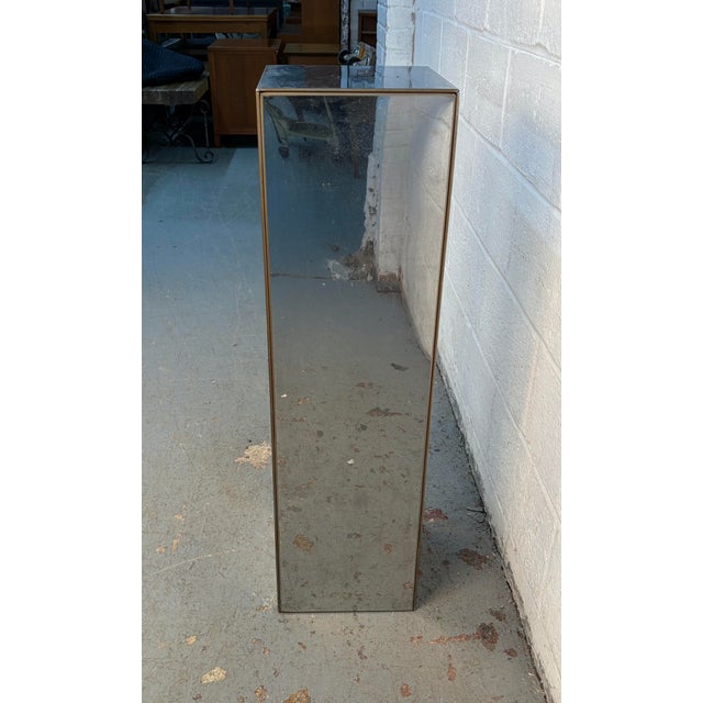 Mid-Century Modern Stainless Mirrored Pedestal For Sale - Image 9 of 10