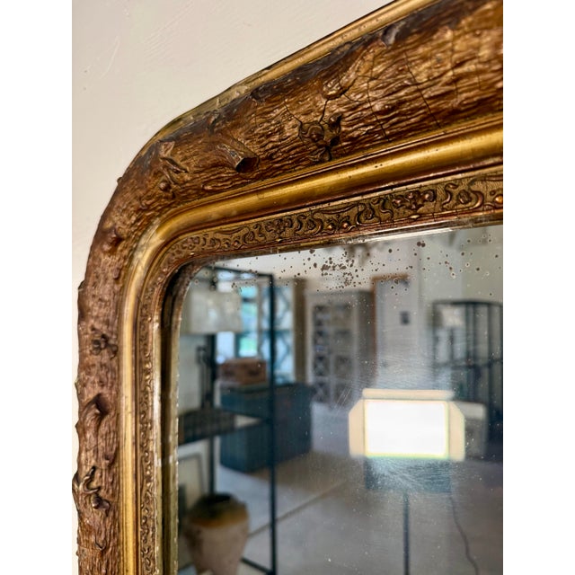 Antique French Faux Bois Gilt Louis Philippe Mirror For Sale - Image 10 of 11