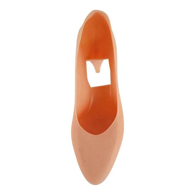 Vintage European Pink Plastic High Heel Shoe Mold For Sale