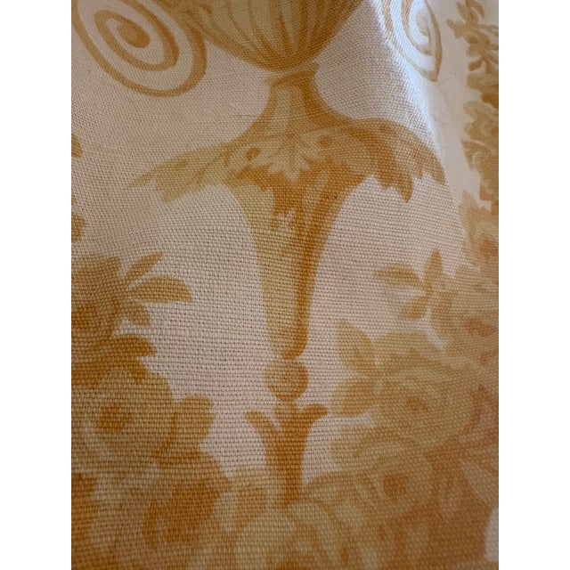 English 1996 Zoffany “Floral Urn” Bespoke 140" Drapery Ensemble With Lamps For Sale - Image 3 of 18