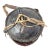 Early 20th Century Small Mesob Lidded Leather Wrapped Lunch Basket Ethiopia For Sale