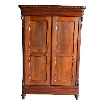 Antique Mahogany Biedermeier Maids Cupboard For Sale