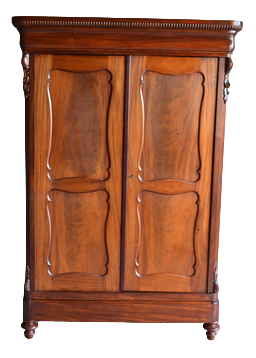Antique Mahogany Biedermeier Maids Cupboard
