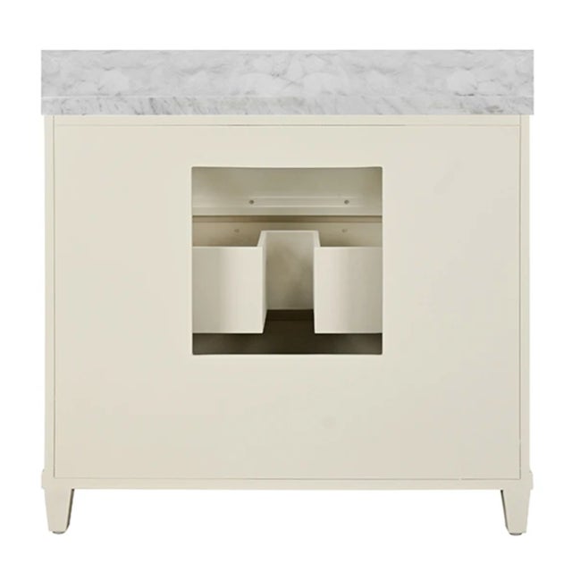 Matthew Izzo Home Enzo Antique White Single Porcelain Sink Bath Vanity For Sale In New York - Image 6 of 9