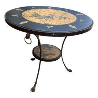 Sarreid Round Chinoiserie Gueridon Side Table For Sale