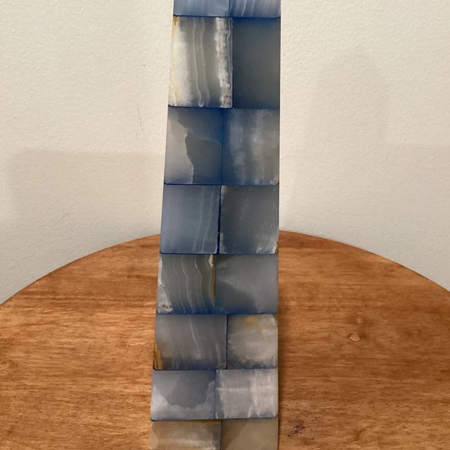 Vintage Early 20th Century Multicolored Onyx Geometric Obelisk Handmade For Sale - Image 11 of 13