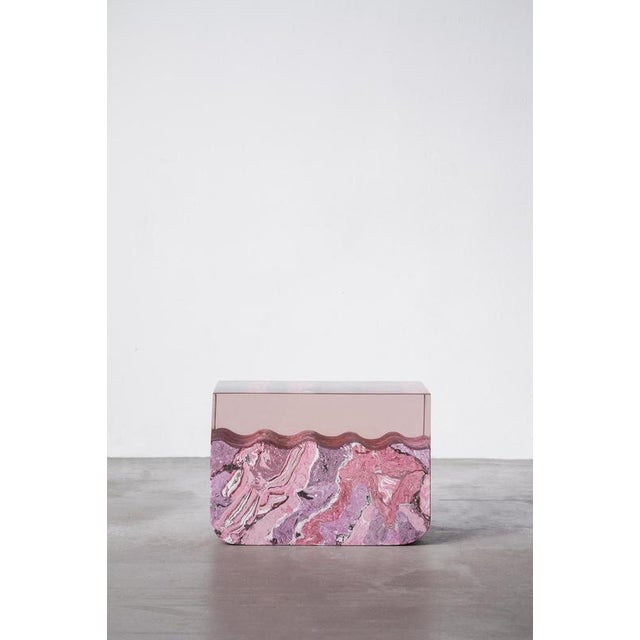 Rose Gea Coffee Table by Martina Guandalini Dimensions: W 60 x D 40 x H 40 cm. Materials: Scagliola and polished pink...