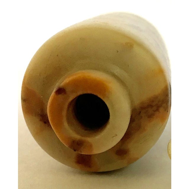 Tan Vintage Cylindrical Chalcedony Snuff Bottle For Sale - Image 8 of 8