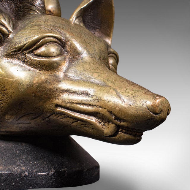 Antique Fox Head Doorstop, English, Brass, Country House Door Keeper, Circa 1920 For Sale - Image 10 of 12