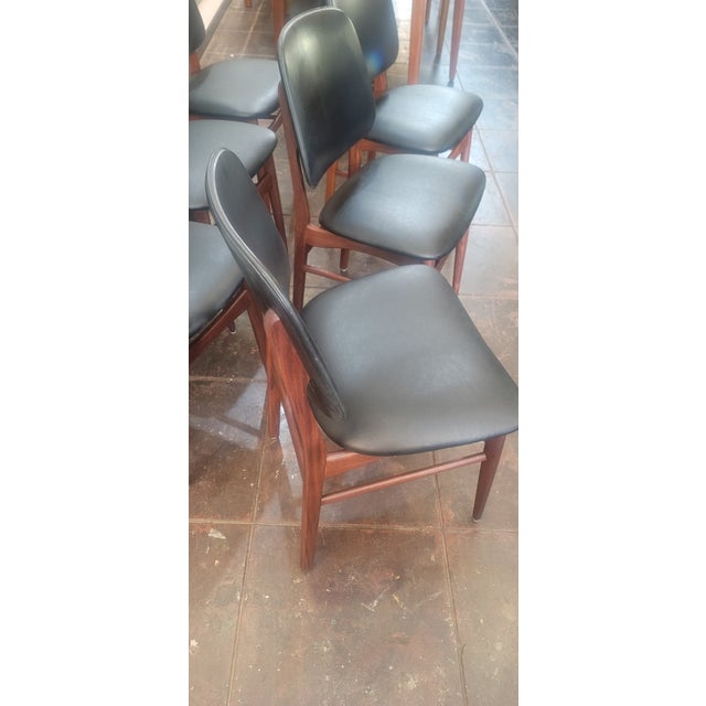 Mid Century Danish Teak Set of 6 Dining Chairs Arne Hovmand Olsen for Art Furniture Denmark For Sale In San Diego - Image 6 of 9
