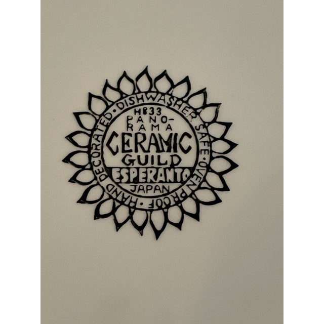 Mid-Century Modern 1970s Panorama Guild Hand Decorated Chop Plate For Sale - Image 3 of 6