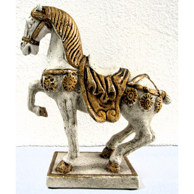 Metal Mid-Century Italian Painted Bronze Horse Figurine Sculpture Signed to Base For Sale - Image 7 of 12