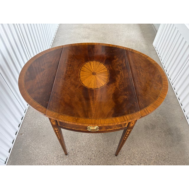 1980s 1980s Mahogany Hepplewhite Pembroke Table For Sale - Image 5 of 8