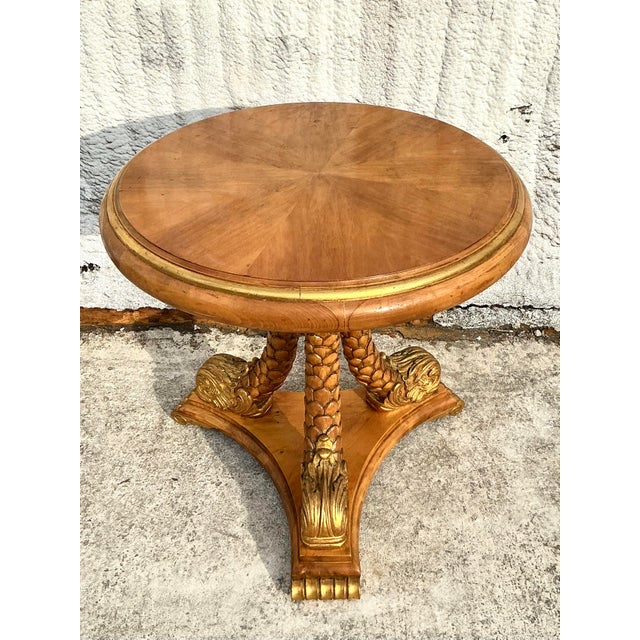 Late 20th Century Vintage Regency Gilt Tipped Koi Tabouret Table For Sale - Image 5 of 11