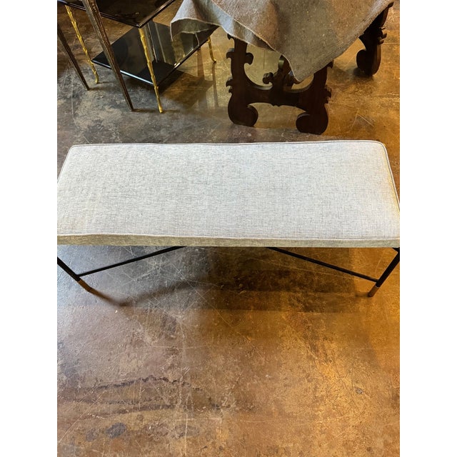 Italian MCM Design Black Steel Bench For Sale In Dallas - Image 6 of 7