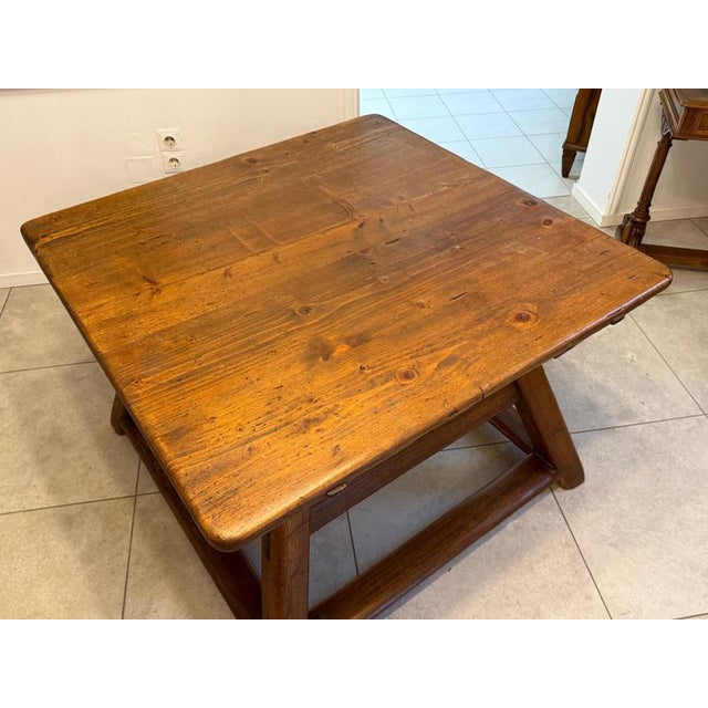 Rustic Farmhouse Table in Wood For Sale - Image 3 of 12