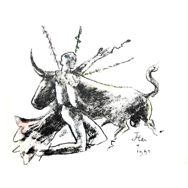 Jean Cocteau - Morlot - Original Lithograph 1964 Dimensions: 30 x 20 cm Edition of 200 (one of the 200 on Vélin de Rives)...