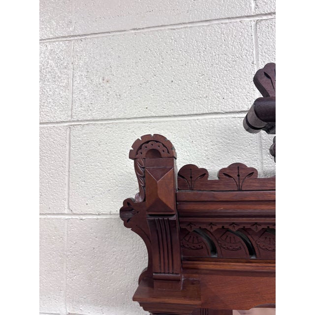 Brown Antique Late 1800s Victorian Eastlake Marble Top Walnut Dresser For Sale - Image 8 of 13