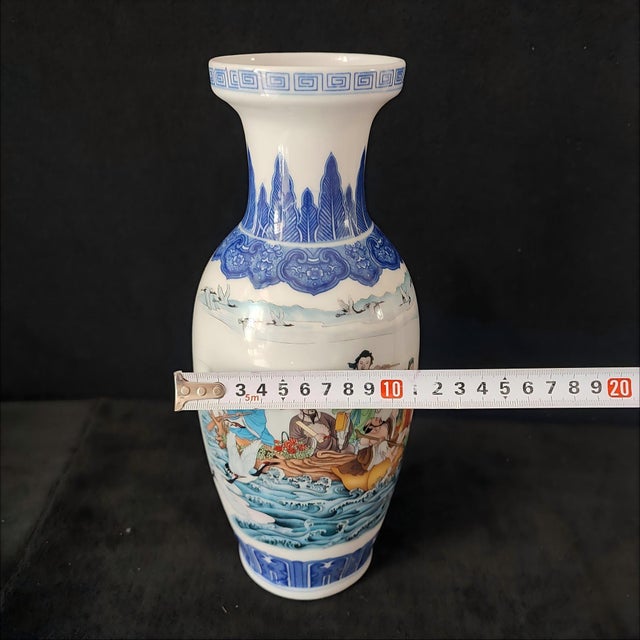 Chinese Ceramic Vase,Famille Rose Porcelain Vase Hand Painted Figures Story Pattern For Sale - Image 11 of 11