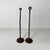 Italian 19th-century style doorstop in wrought iron, 1930s Pair of round-based wrought iron doorstops. The structure is...