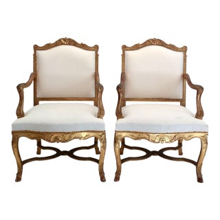Pair of 19th Century French Regence Fauteuil For Sale