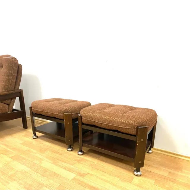 Armchairs with Footstools from Hikor, 1970s, Set of 4 For Sale - Image 10 of 12