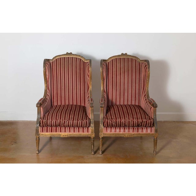 Wood Pair of 19th Century French Bergeres For Sale - Image 7 of 7