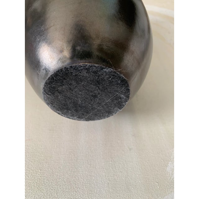 Contemporary Metallic Bronze Finish Modern Contemporary Ceramic Bottle Vase For Sale - Image 3 of 5