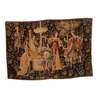 Medieval Style Tapestry - Concert Near Fountain For Sale