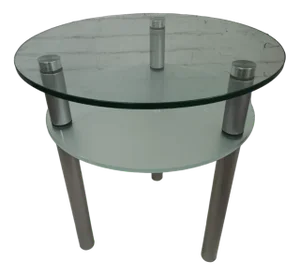 Vintage Glass and Chrome Side Table, 1980s