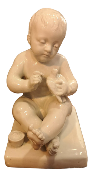 White Porcelain Baby Figurine after Pigalle from Capodimonte, 1800s