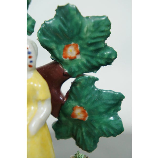 Ceramic Antique Mid 19th Century Dudson English Staffordshire Pearlware Bocage Shepherd Figure For Sale - Image 7 of 13
