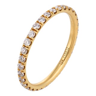 Lugano Diamond 18k Yellow Gold Eternity Band, Size 5.5 For Sale