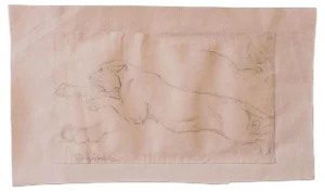 Wilhelm Lorenz, Study of Lion, Pencil Drawing, 1933