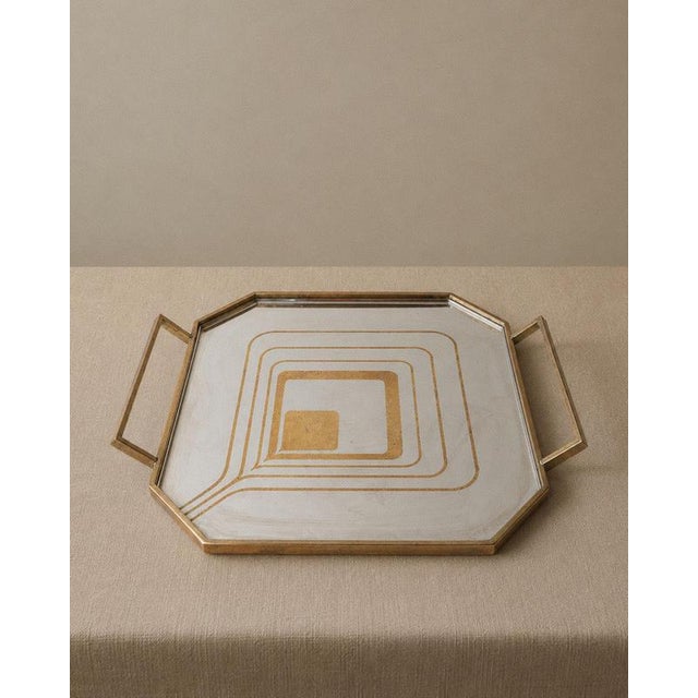 This vintage octagonal serving tray from the 1970s by Gottinghen, Germany is a refined example of mid-century tableware....
