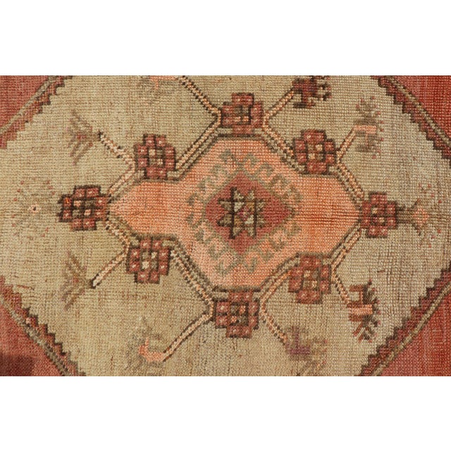 Vintage Turkish Gallery Kars Rug With Soft Cream and Terracotta 5'5 X 11'2 For Sale - Image 9 of 10