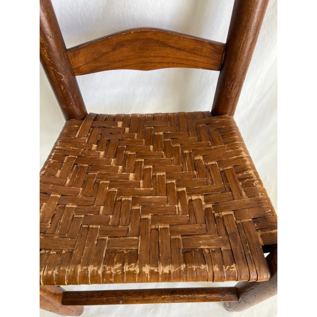 Antique Child's Ladder-Back Chair With Cane Seat - Early 20th Century For Sale - Image 12 of 12
