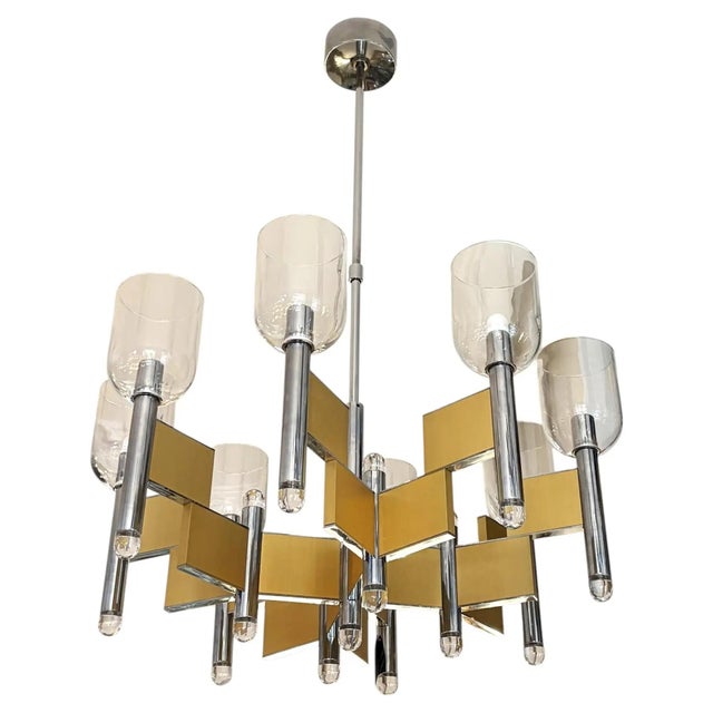 1970s Vintage Italian Chandelier by Gaetano Sciolari, 1970s For Sale - Image 5 of 5