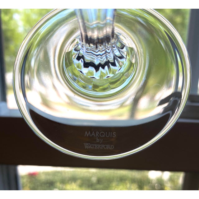 2000s Classic Marquis by Waterford Markham Crystal Water Goblets Iced Beverage Glasses Set of