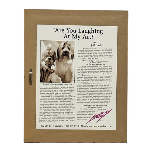 1970s Signed Jeff Leedy "Dogus Interruptus" Framed Print With Artist Biography. For Sale - Image 4 of 10