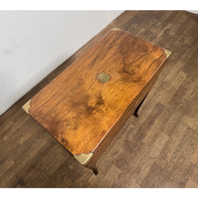 Wood C. 1850s Antique Campaign Officer's Writing Slope on Stand For Sale - Image 7 of 15