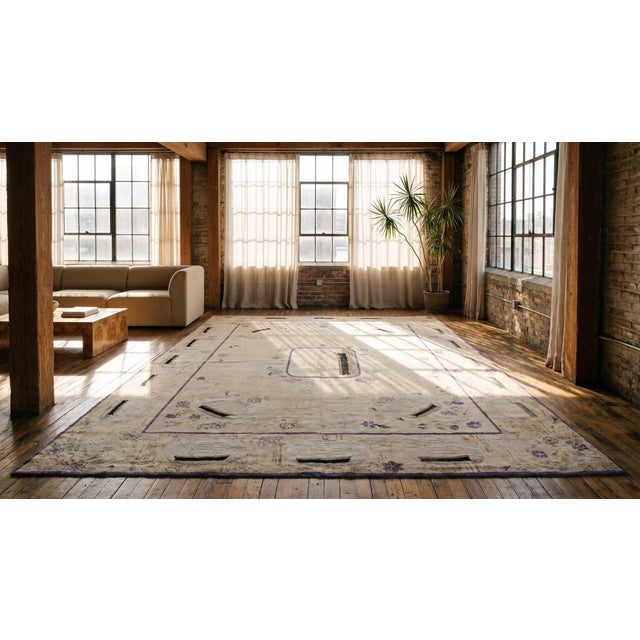 Superb White-Ivory Background Color in a Style Nautical Theme Antique American Hooked Rug For Sale - Image 9 of 9